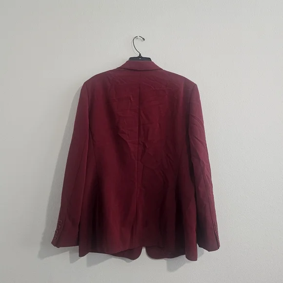 Lauren Ralph Lauren Women's Burgundy Classic Blazer 12 - Picture 4 of 4